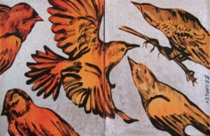 Db130 Birds Dipych 2 Panels 31x41cm From Blog