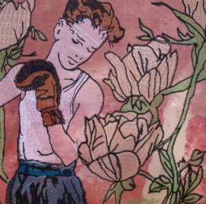 Db151 Boxing Boy Embroidery 33x32cm From Blog