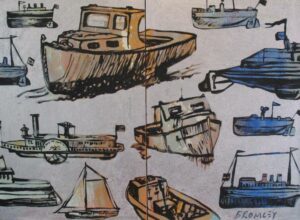 Db59 Boats Diptych 2x Panels 60x90cm From Blog