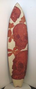Dbr30 Surfboard Red Skulls Front