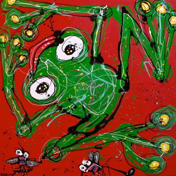 Frog 4 Enable And Acrylic On Canvas 100X100 3000 From Blog
