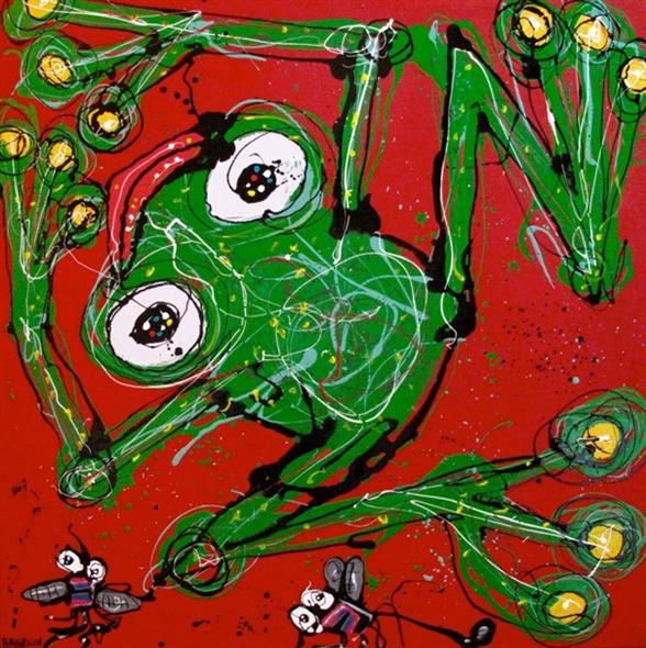 Frog 4 Enable And Acrylic On Canvas 100x100 3000 From Blog