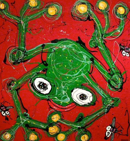 Frogs 2 Enamel Acrylic On Canvas 150x140 3800 From Blog