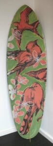 Db119 Surfboard Surfboard Back Red Finches