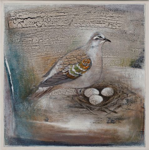 Helen Forbes Bronzewing Fresco 30x30cm 450