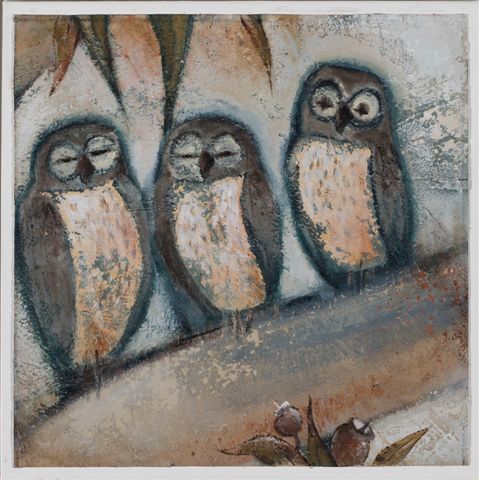 Helen Forbes Three Boobooks 30x30cm 450