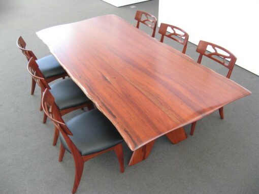 Baby Fallen Giant Jarrah Dining Table With Filigree Chairs Top