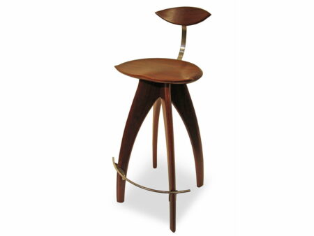 Crab Bar Stool Jarrah Timber With Backrest