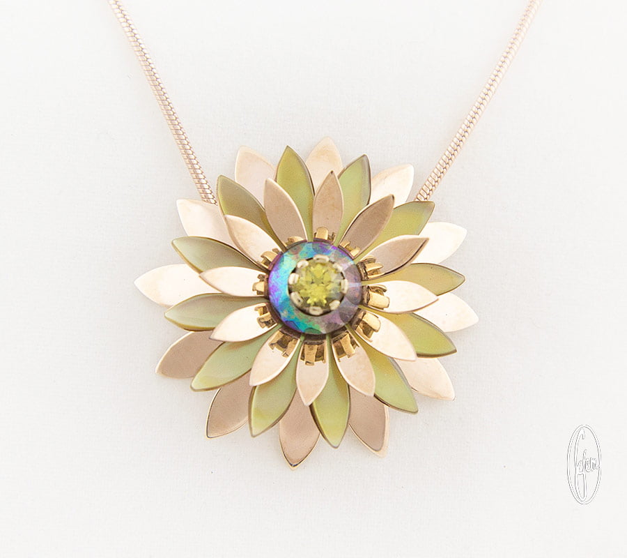 E11 Gemma Baker Jeweller Rose Gold Everlasting Wildflower Pendant