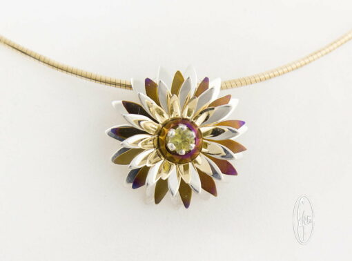 E14 Gemma Baker Jeweller Yellow Sapphire Everlasting Wildflower Pendant