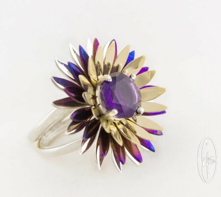 E16 Gemma Baker Jeweller Amethyst Wildflower Ring
