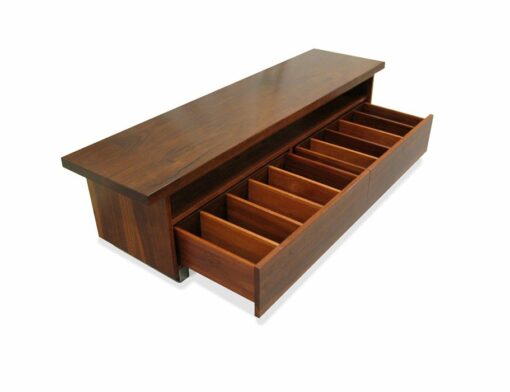 Reef Jarrah Timber Ausio Visual Unit Drawers Open