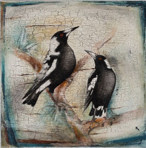 Helen Forbes Magpie Fresco 30x30cm 450