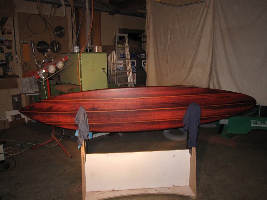 9Ft Gun Surfboard Oiled Red King Brown