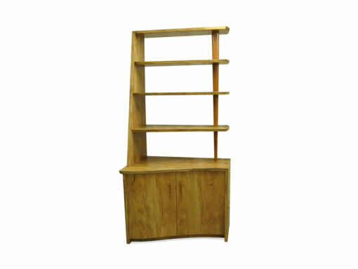 Corner Marri Timber Bookcase With Storage
