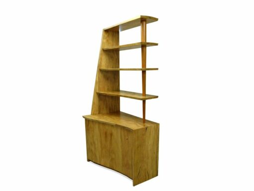 Corner Marri Timber Bookcase With Storage Angle