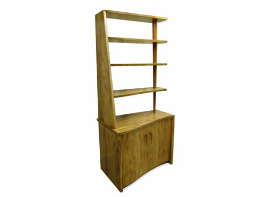 Corner Marri Timber Bookcase With Storage Side