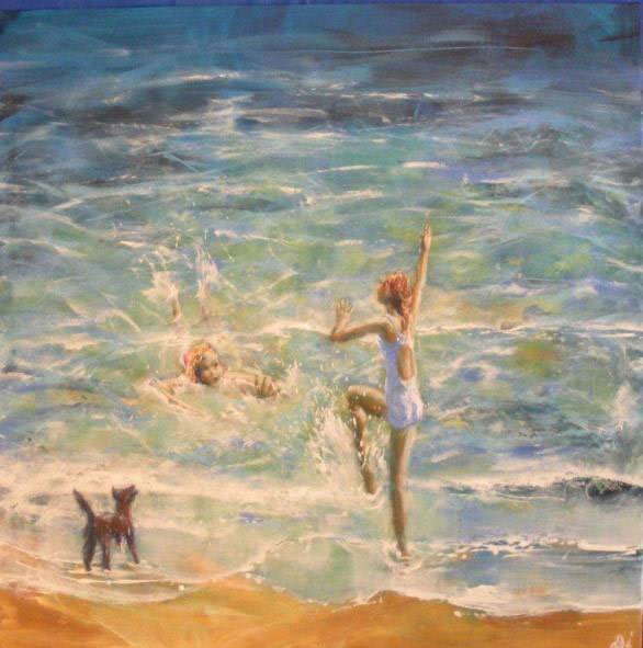 Dog Beach 122 X 122cm