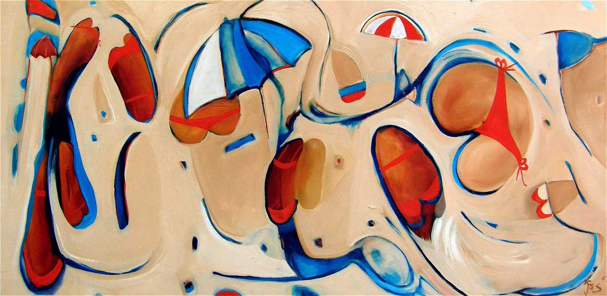 Jos Myers Bums N Brollies 152x76cm