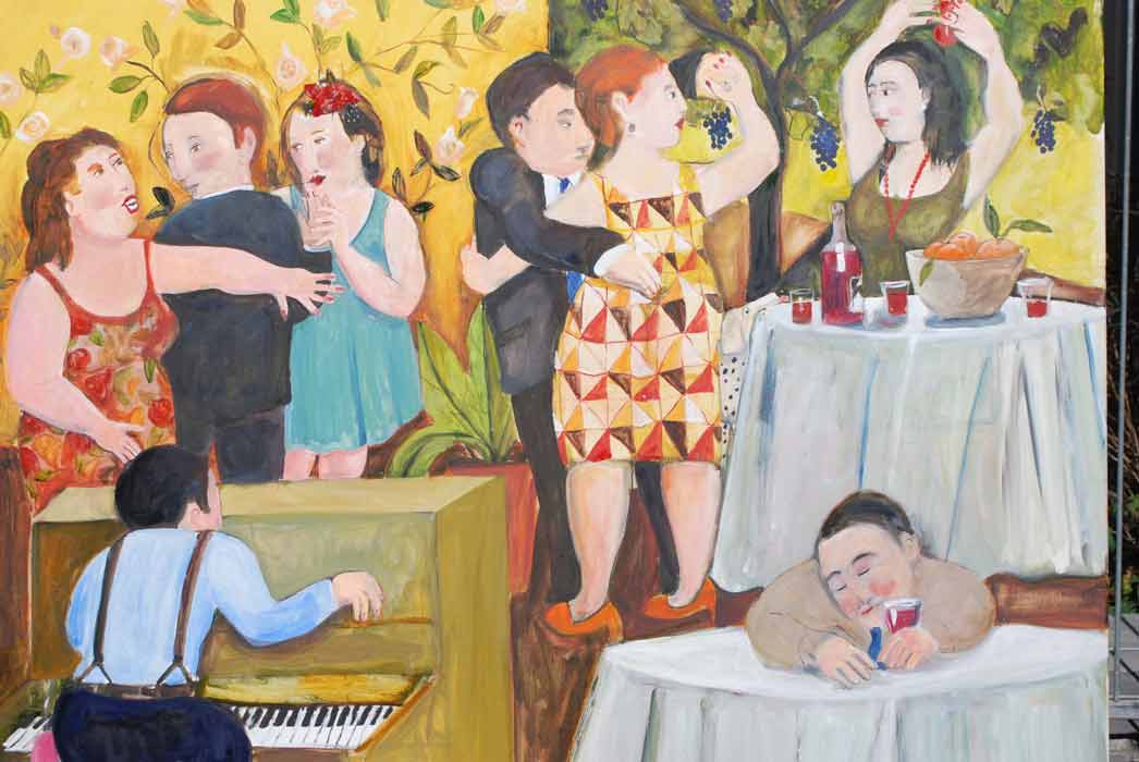 Murray Gill The Courtyard Party 138x108cm