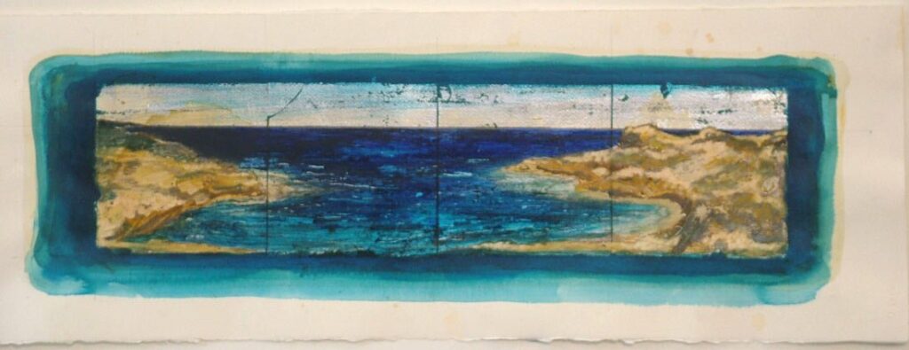 Shaun Atkinson Blue Room Mixed Work On Paper70cmx26cm