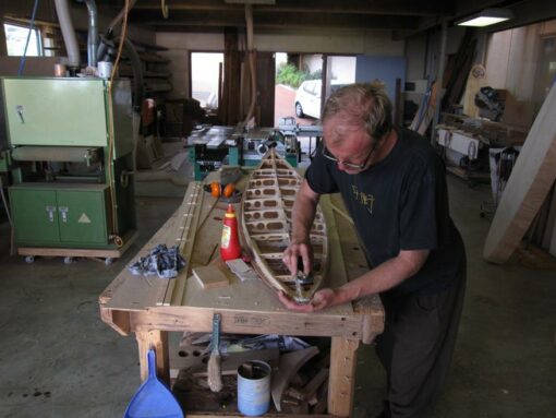 Surfboard 7 6 Jim Touching Up The Frame