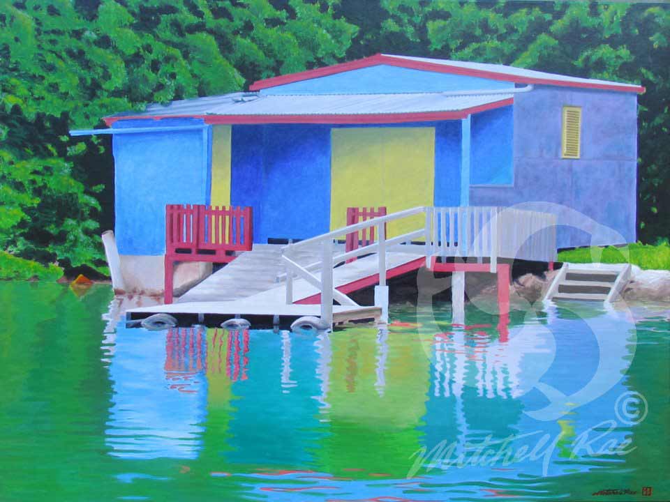 The Old Boathouse Arylic On Canvas 5ft 1500