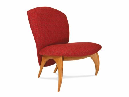 Cray Lounge Chair Marri Timber With Red Fabric