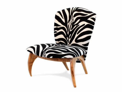 Cray Lounge Chair Zebra Fabric And Marri Timber