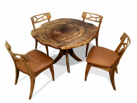 Marri Burl Kitchen Table With Filigree Chairs