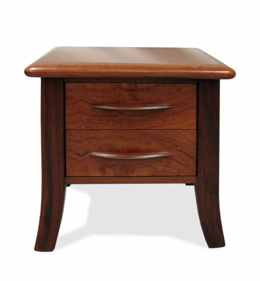 Modern Sleigh Jarrah Bedside Table