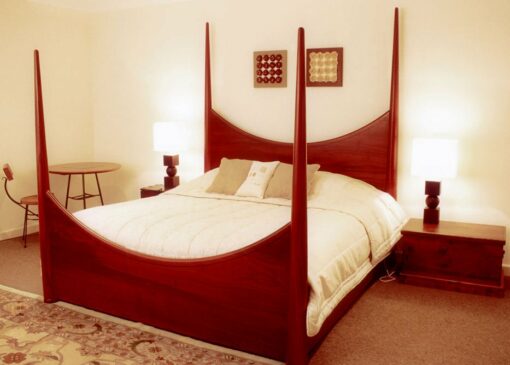 Pencil Post Bed Jarrah In Bedroom