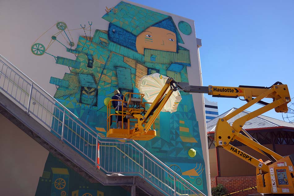 Kyle Hughes Odgers Painting Bunbury Mural