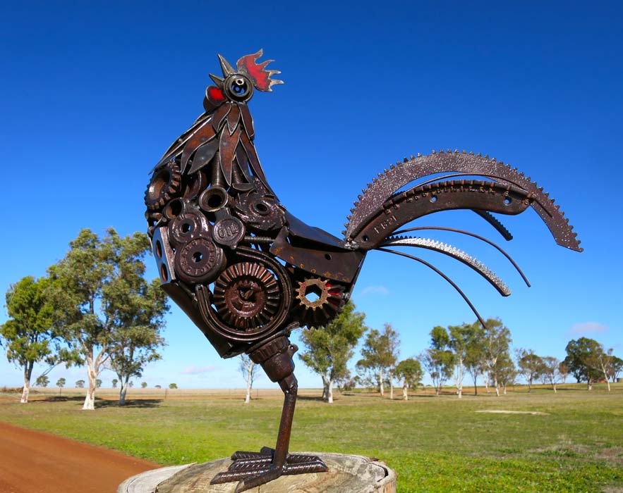 Jordan Sprigg The Early Riser Rooster Metal Sculpture