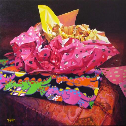 John Mcintosh Still Life With Coloured Paper 84x84cm