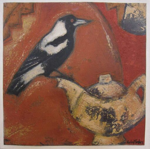 Helen Forbes Magpie And Teapot 30X30Cm Hfor83