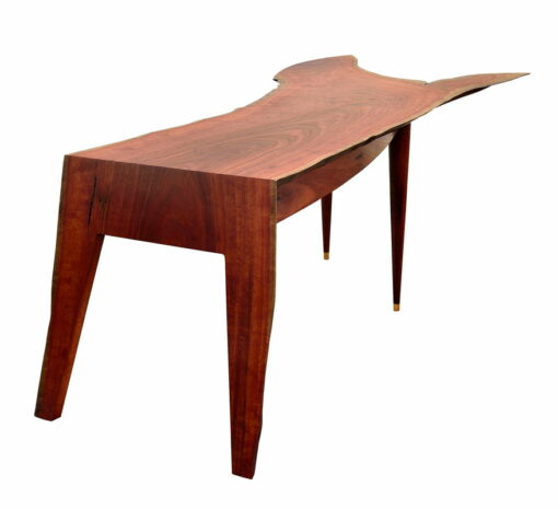 In Motion Desk Jarrah Crotch Wood Single Slab 2300lx990wx740h End