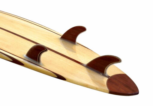 10 Gun Balsa Wooden Surfboard Fin Detail