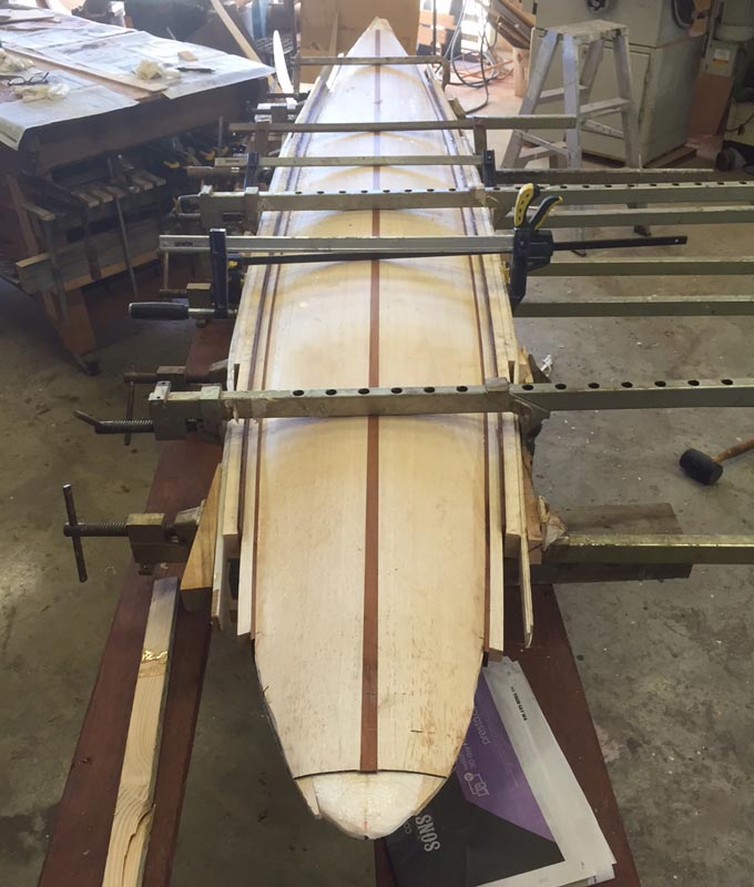 10 Gun Banks Wooden Surfboard In The Making 1