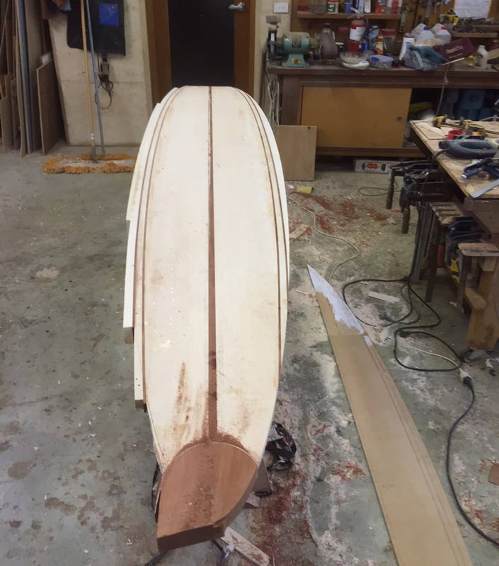 10 Gun Banks Wooden Surfboard In The Making 4