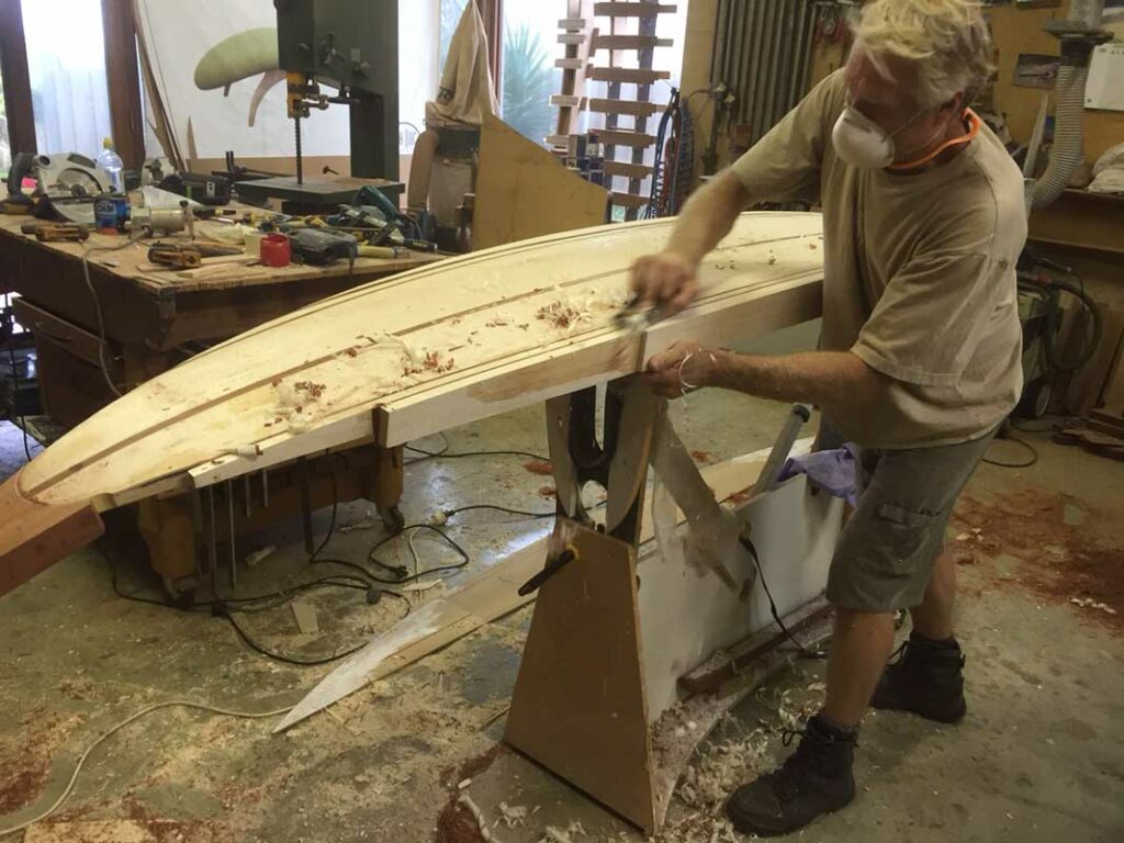 10 Gun Banks Wooden Surfboard In The Making 5