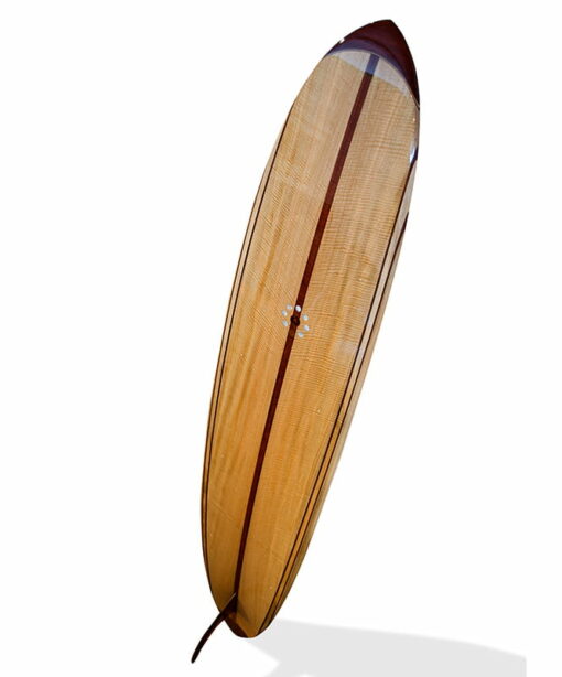 9 Gun Malibu Wooden Surfboard Back