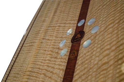 9 Gun Malibu Wooden Surfboard Logo Detail