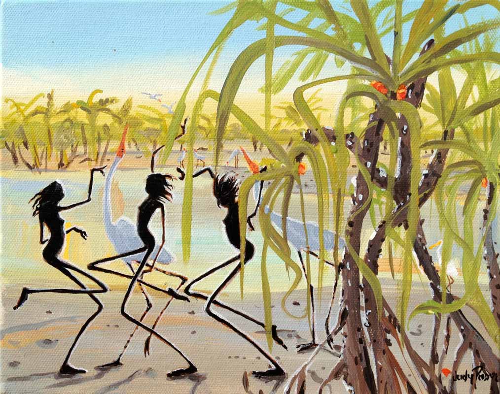 Judy Prosser Fishing At Pandanus Acrylic Painting