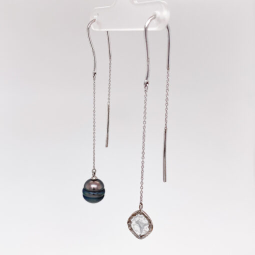 Liddon Pearls- Asymmetric Pearl Earrings - Image 2