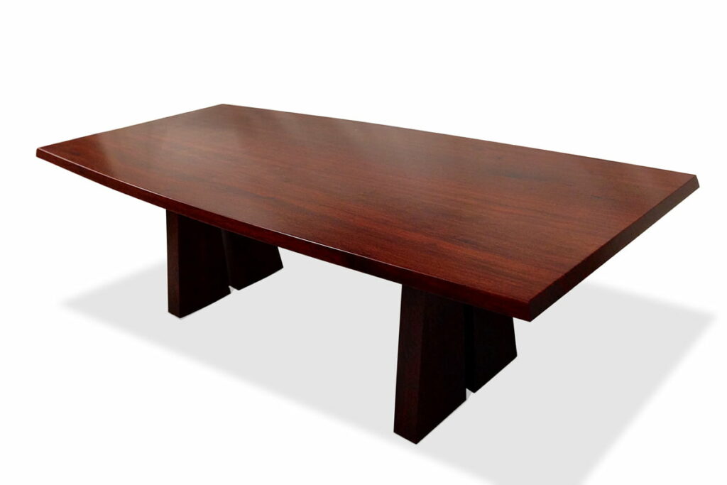 Nara Dining Table Jarrah timber 2400L curved sides