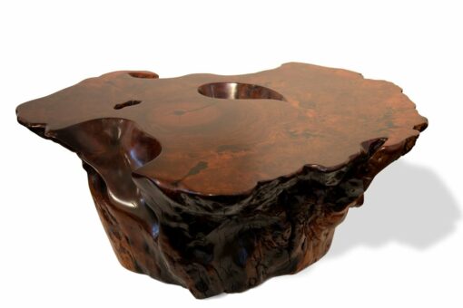 Jarrah Burl Trunk Coffee Table Side