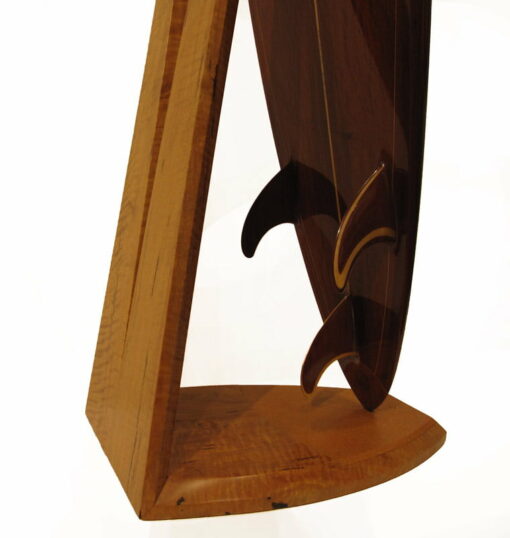 Timber Surfboard Display Stand Detail Fins
