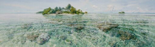 Larry Mitchel Tiny Island Bismark Sea Painting