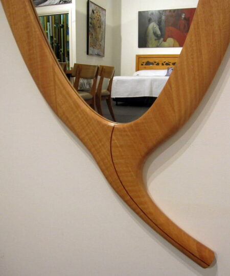 The Leaf Wall Mirror Blackbutt Timber Detail